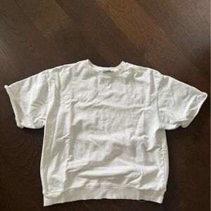 Zara Short Sleeve Cream Crewneck